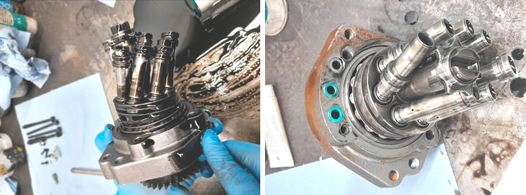 Фото 20,21. Плунжера и скользящие втулки регулирования подачи насоса