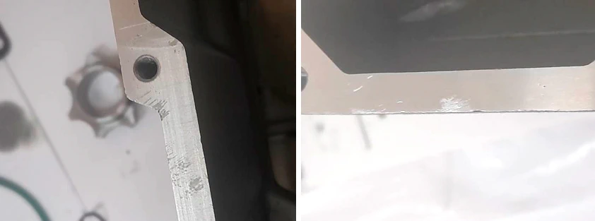 Фото 45,46. Риски и царапины на стыковочных поверхностях корпуса насоса