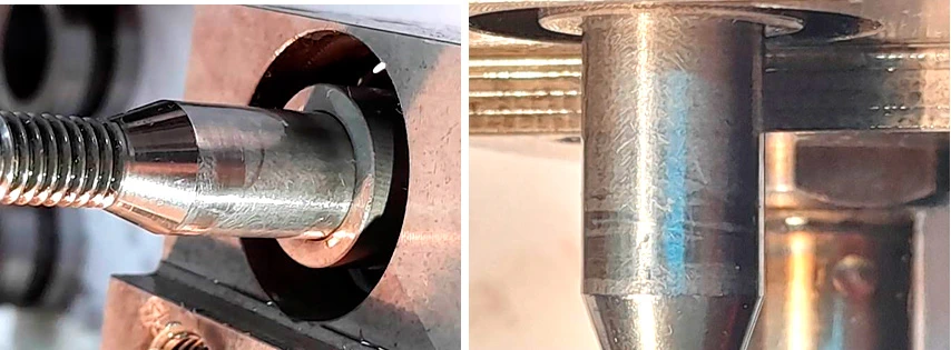 Фото 64,65. Повреждения в виде неравномерных потёртостей на поршне регулировки производительности насоса