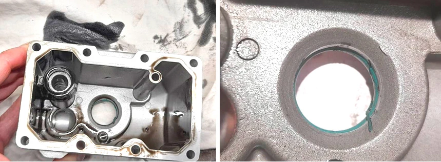 Фото 66,67. На верхней крышке насоса повреждён (разорван)  уплотнитель