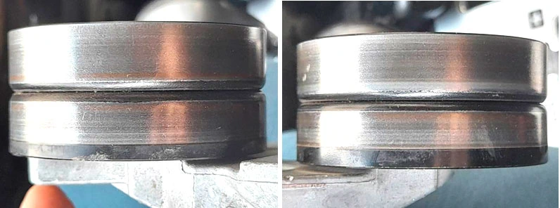 Фото 5,6. Повреждений или неравномерного износа на рабочей части роликов нет